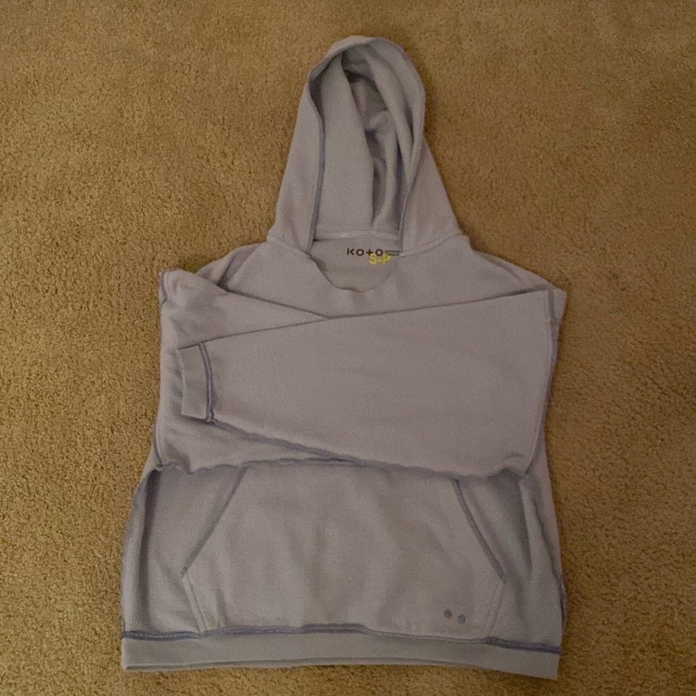 Light blue comfy sweatshirt.